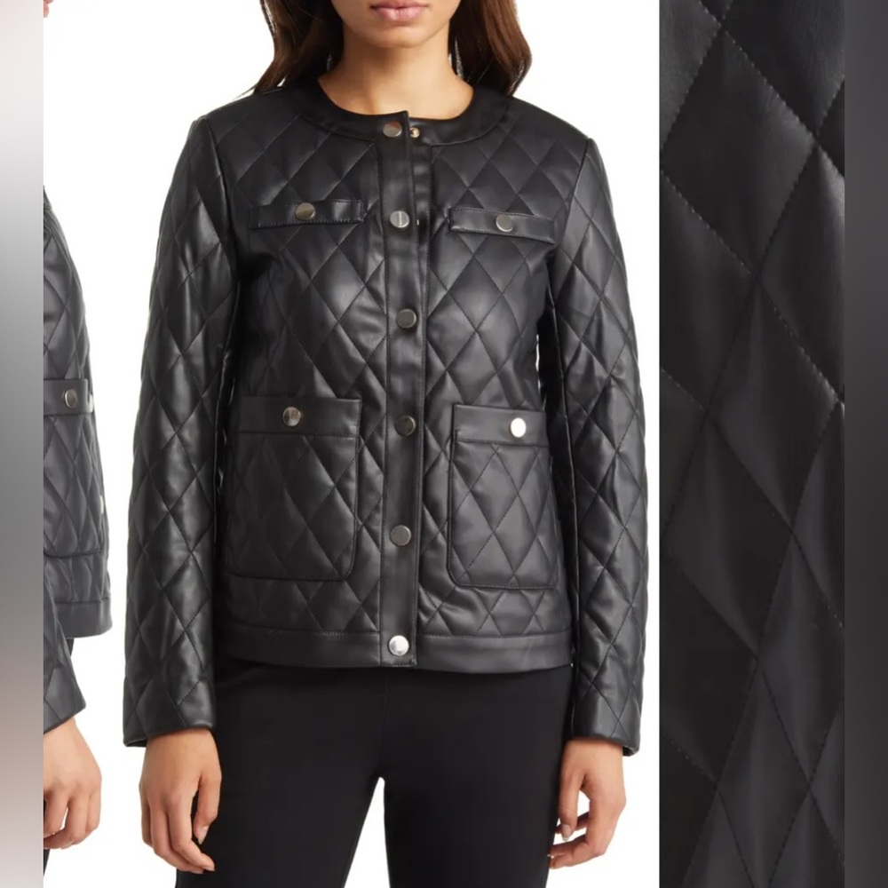 Quilted Faux Leather Jacket
ANNE KLEIN